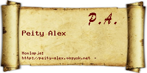 Peity Alex névjegykártya